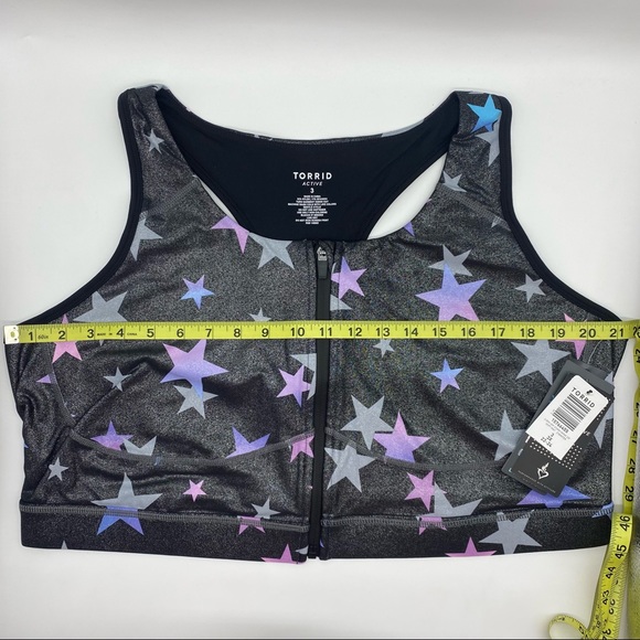 Torrid Women’s Active Wicking Sports Bra Performance Core Stars Shiny Grey - Picture 13 of 14